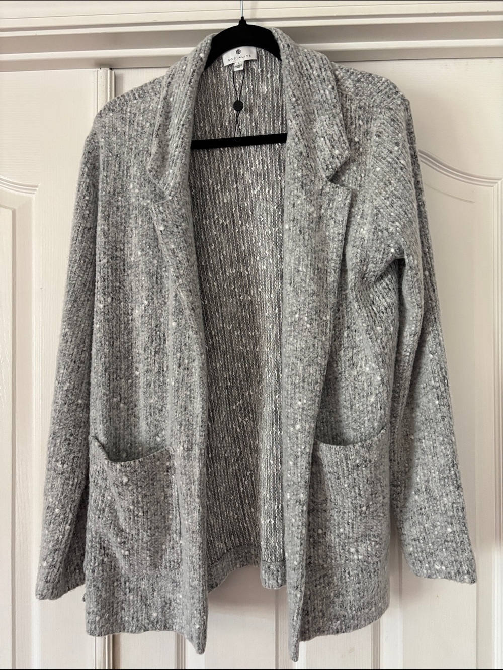 Socialite Heather Gray Open-Front Cozy Cardigan